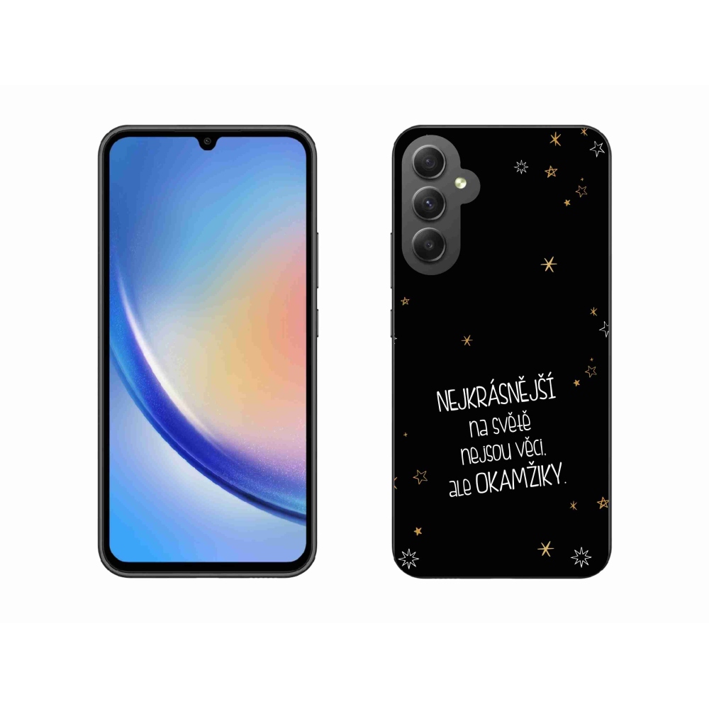 Gelový kryt mmCase na Samsung Galaxy A34 5G - citát 4 černé pozadí