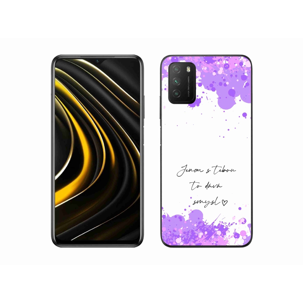Gelový kryt mmCase na Xiaomi Poco M3 - zamilovaný text bílé pozadí