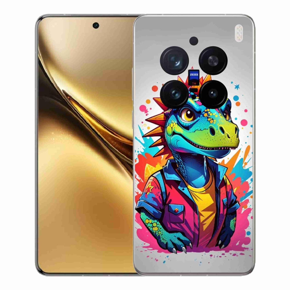Gelový kryt mmCase na Vivo X200 Pro 5G - barevný dinosaurus