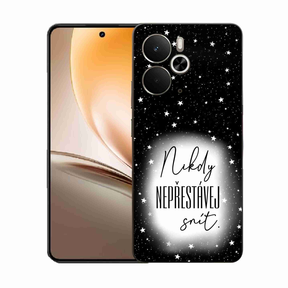 Gelový kryt mmCase na Realme 14 5G - citát 1 bíločerné pozadí