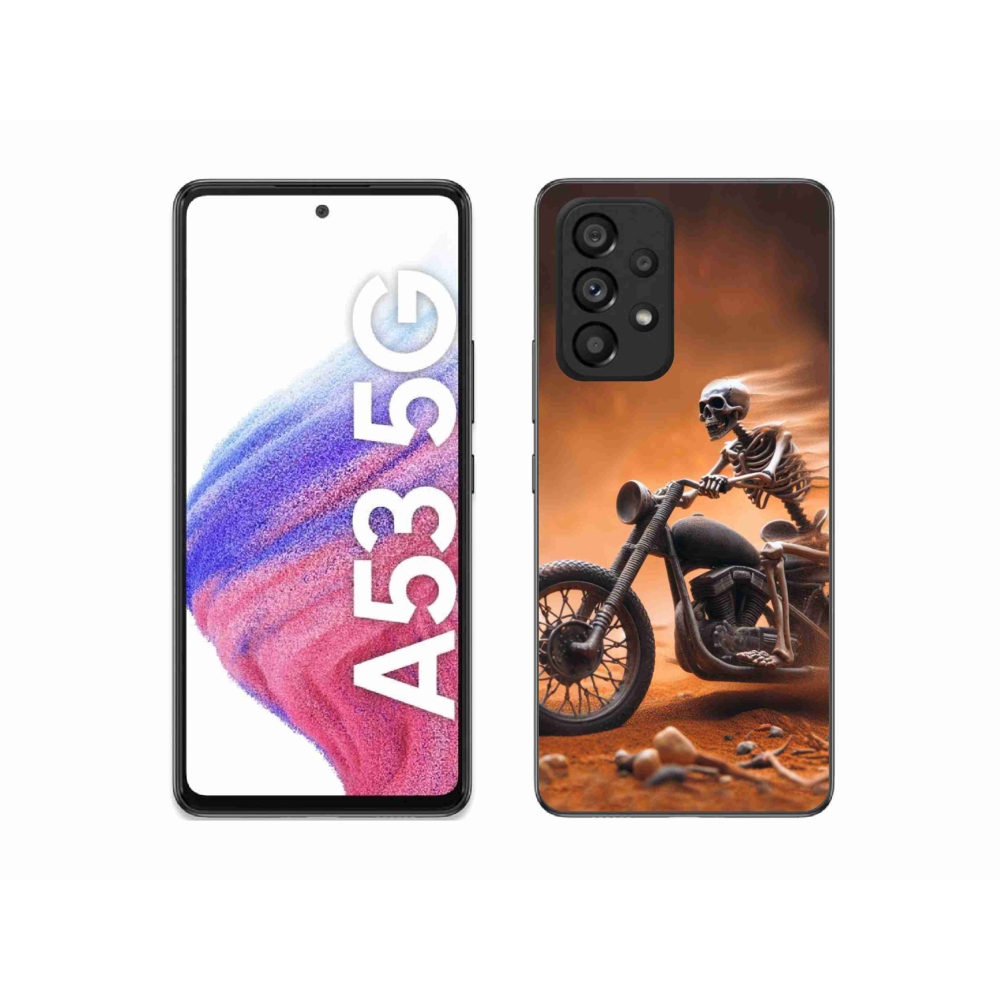Gelový kryt mmCase na Samsung Galaxy A53 5G - kostra na motorce
