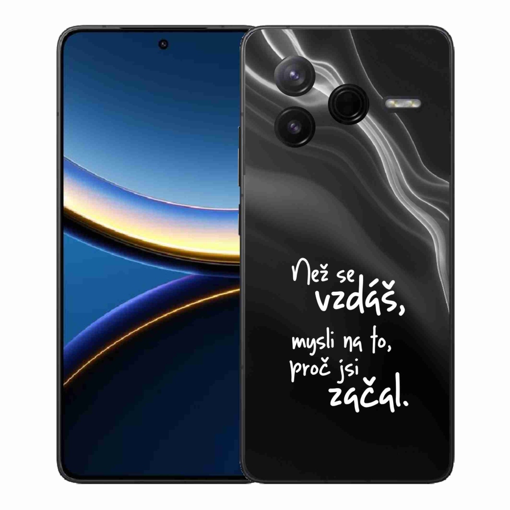 Gelový kryt mmCase na Xiaomi Poco F7 Pro - citát 2 černé pozadí