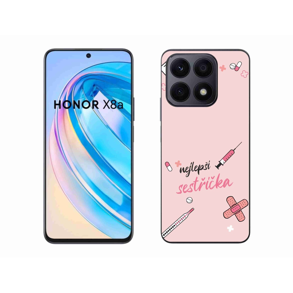 Gelový kryt mmCase na Honor X8a - nejlepší sestřička růžové pozadí