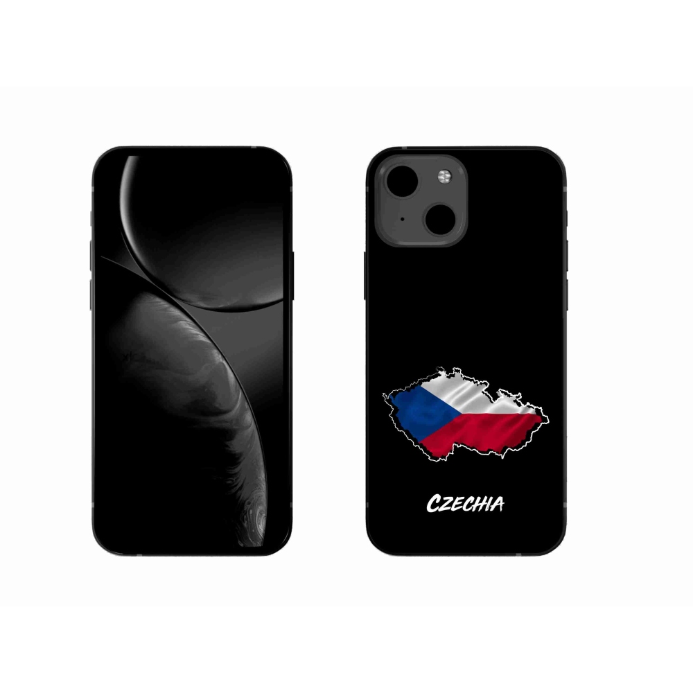 Gelový kryt mmCase na iPhone 13 6.1 - Czechia černé pozadí