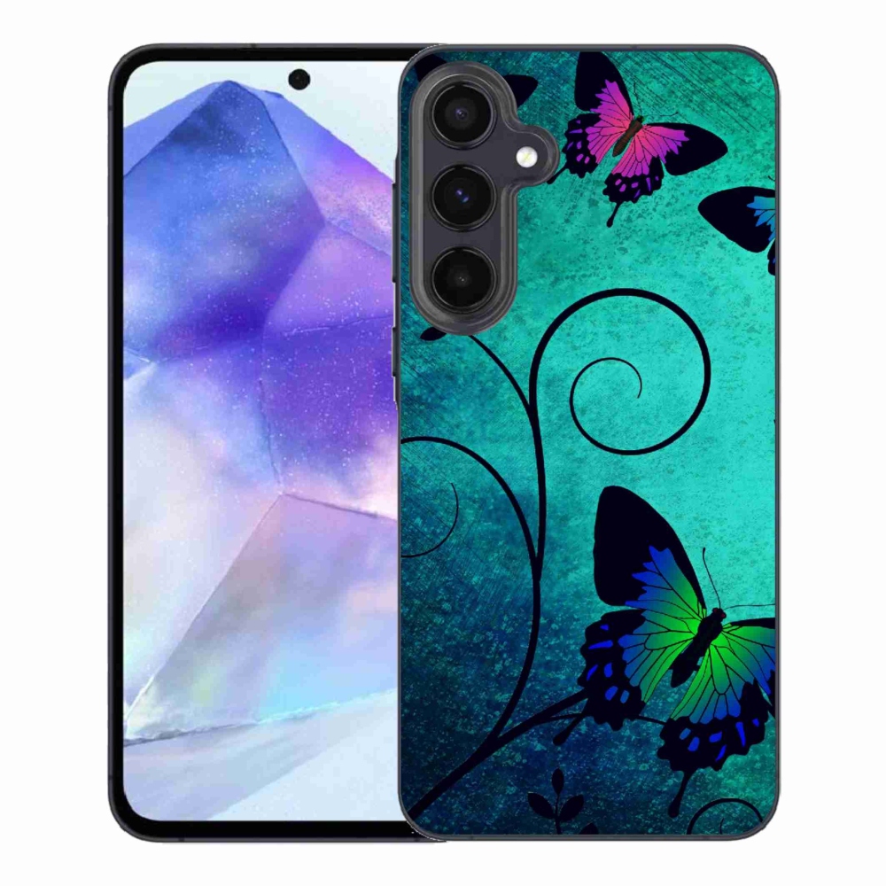Gelový kryt mmCase na Samsung Galaxy A55 5G - barevní motýli