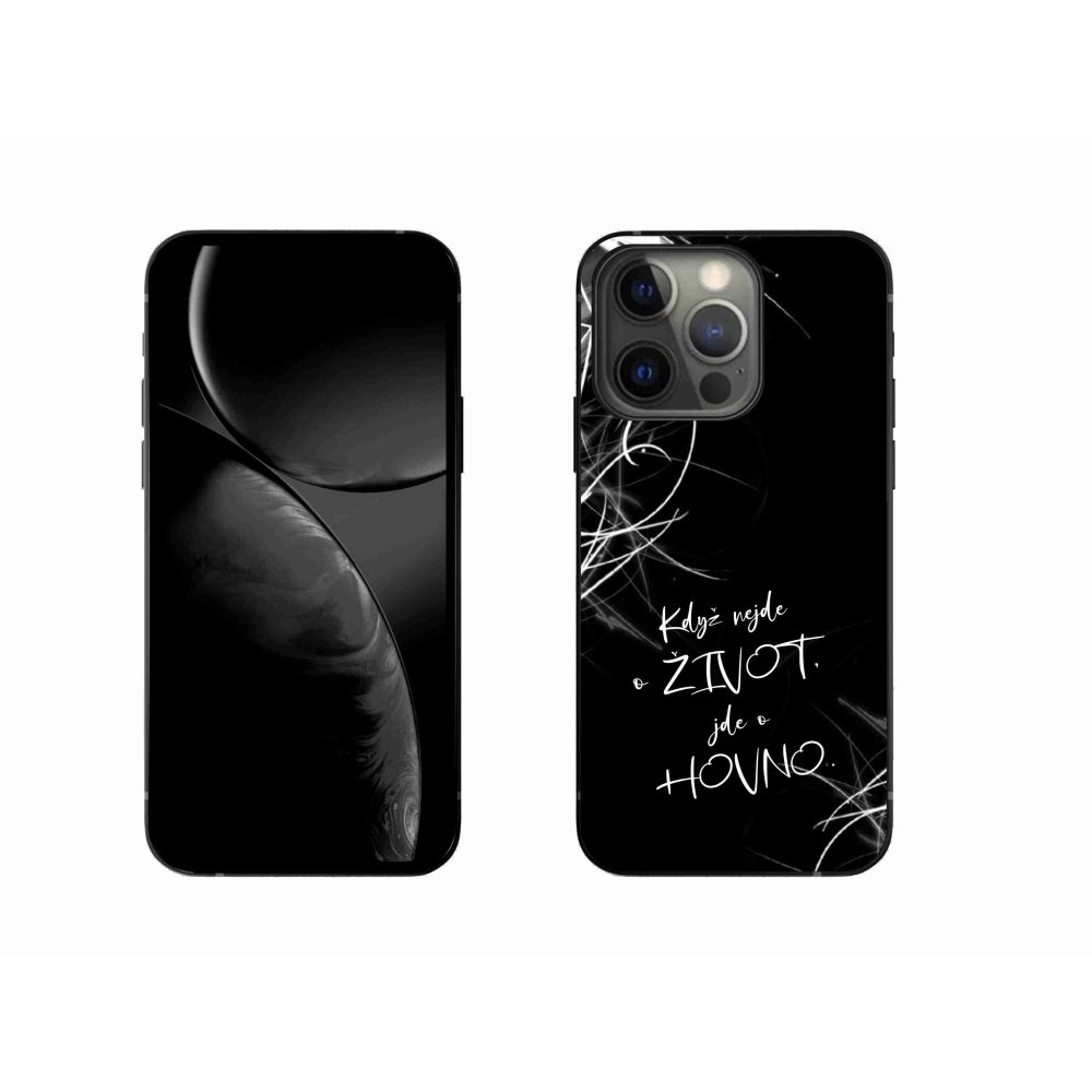 Gelový kryt mmCase na iPhone 13 Pro 6.1 - vtipný text 16 černé pozadí