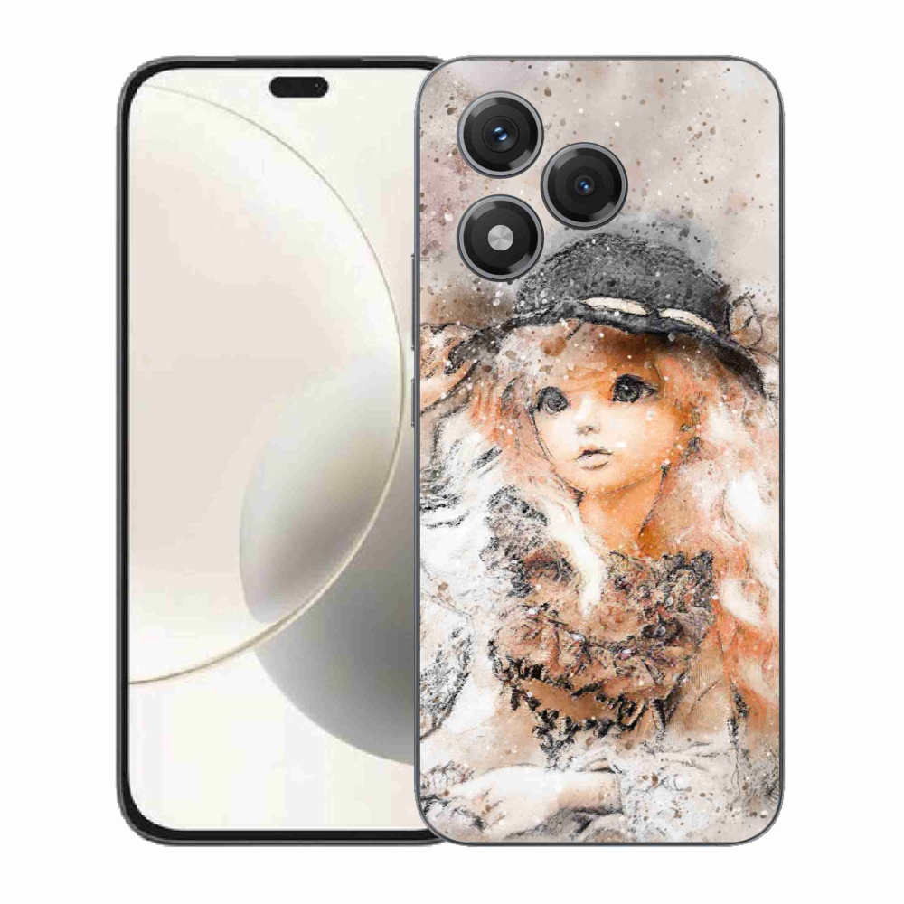 Gelový kryt mmCase na Honor 400 Lite - holčička s kloboukem