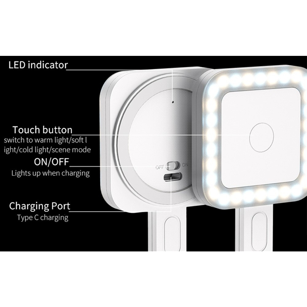 V18 magnetické přisvětlovací LED světlo na mobil - černé
