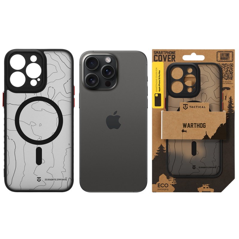 Tactical MagForce Warthog Kryt pro Apple iPhone 15 Pro Max Asphalt