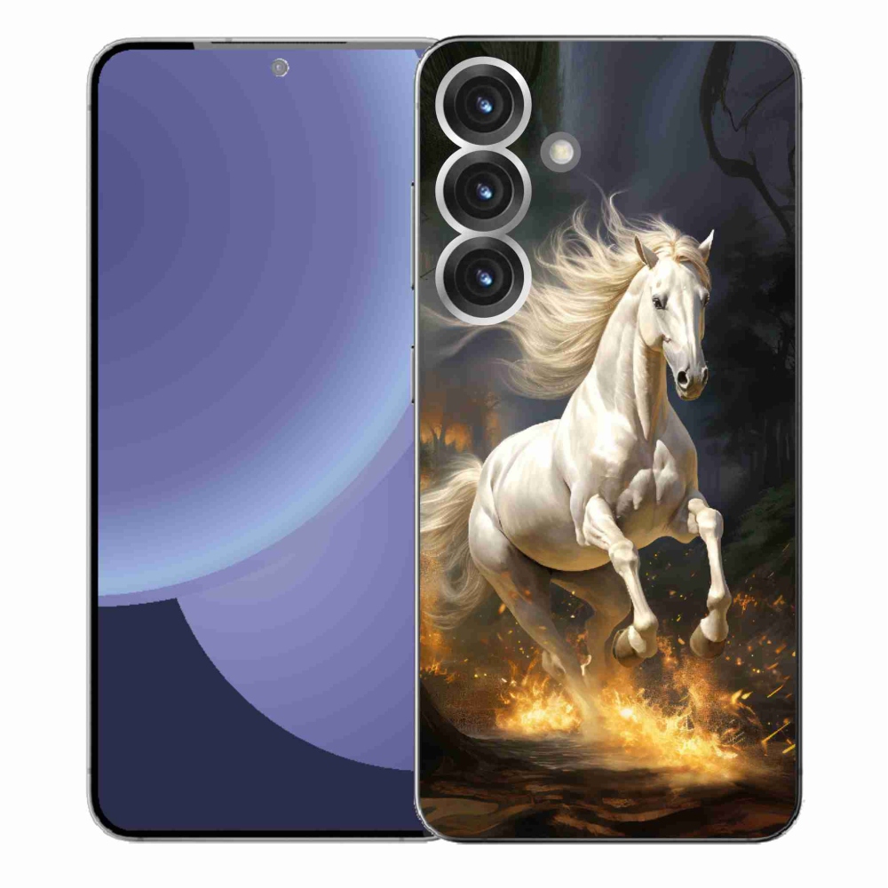 Gelový kryt mmCase na Samsung Galaxy S25+ - bílý kůň 2