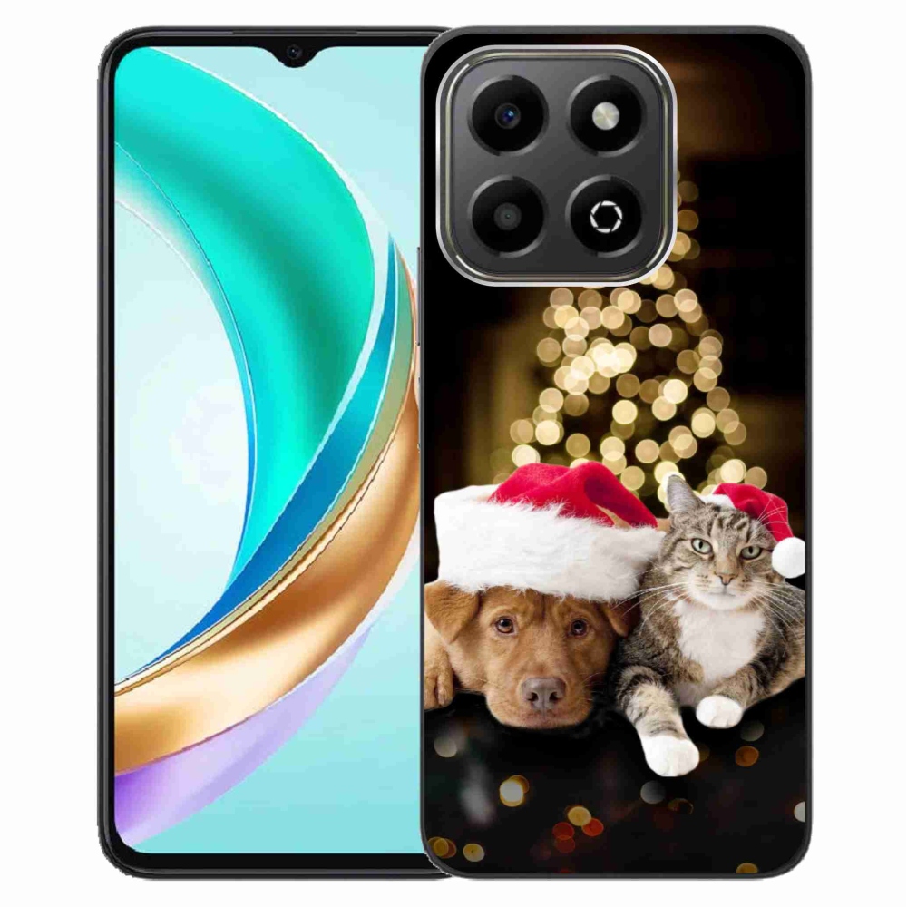 Gelový kryt mmCase na Honor X6b - vánoční pes a kočka