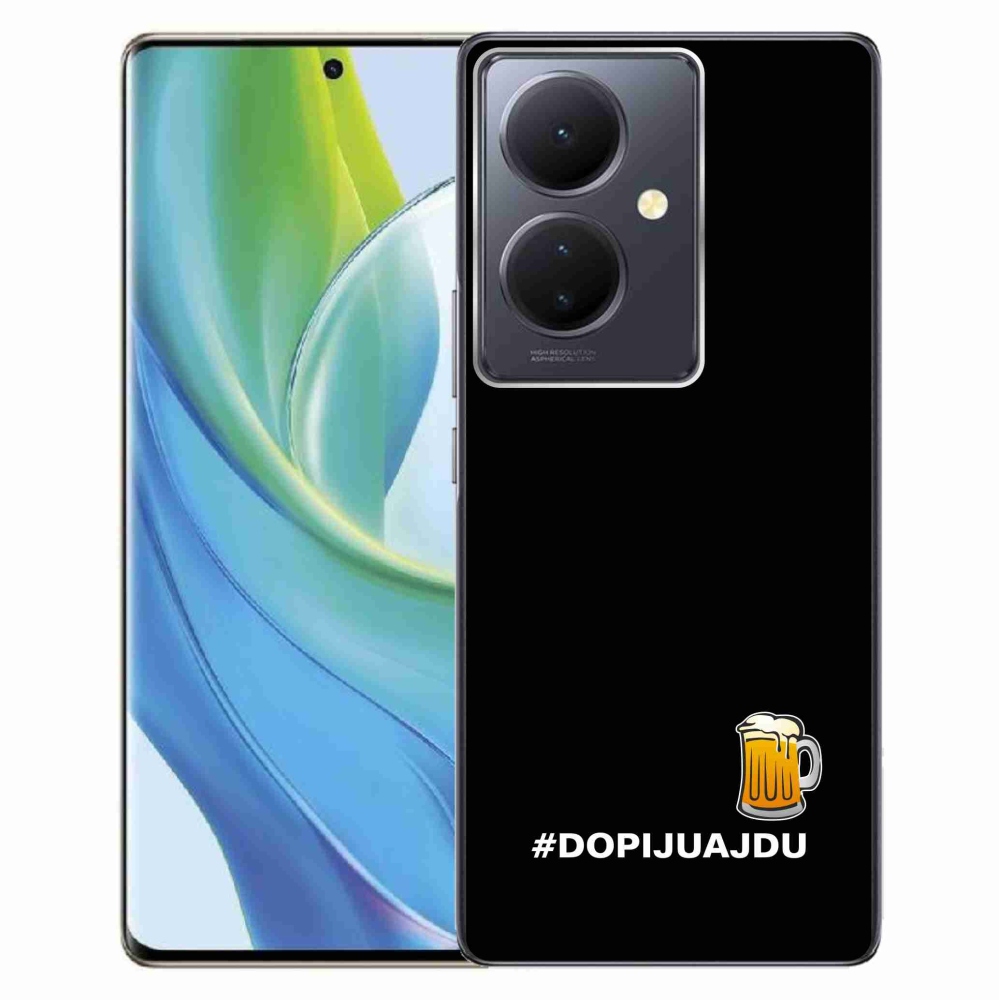 Gelový kryt mmCase na Vivo V29 Lite 5G - pivní motiv 1 černé pozadí