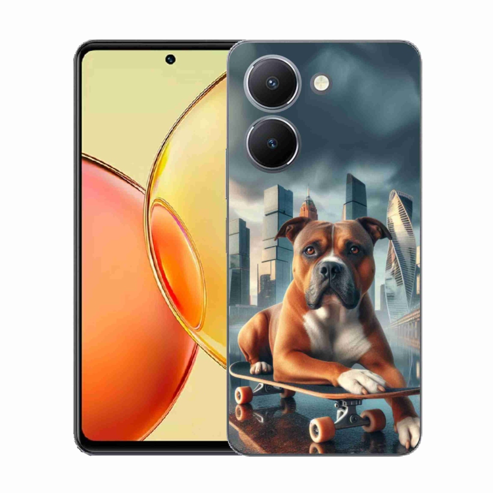Gelový kryt mmCase na Vivo Y36 - pes na skateboardu