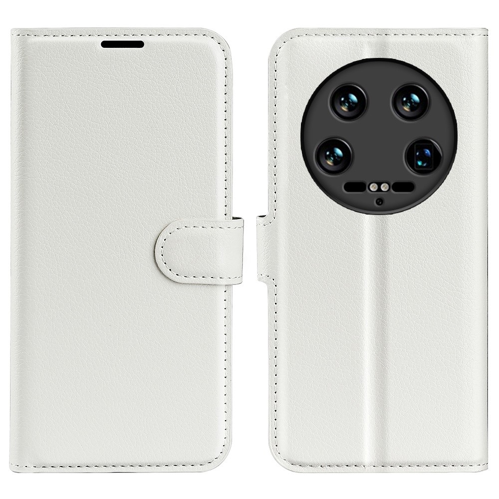 Litchi knížkové pouzdro na Xiaomi 14 Ultra - bílé