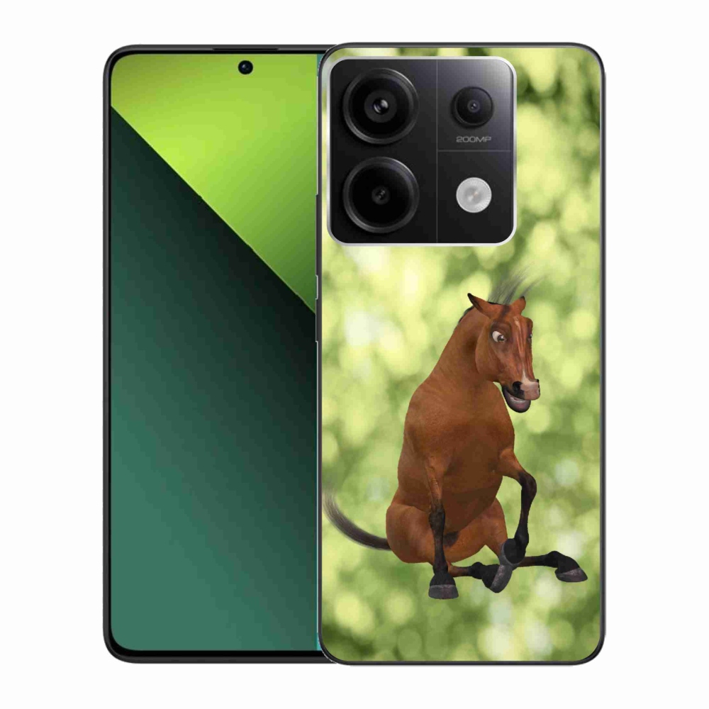 Gelový kryt mmCase na Xiaomi Redmi Note 13 Pro 5G/Poco X6 5G - hnědý kreslený kůň 1