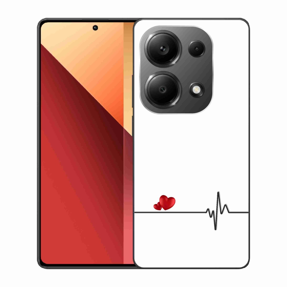 Gelový kryt mmCase na Xiaomi Redmi Note 13 Pro 4G/Poco M6 Pro  - srdce a tep bílé pozadí