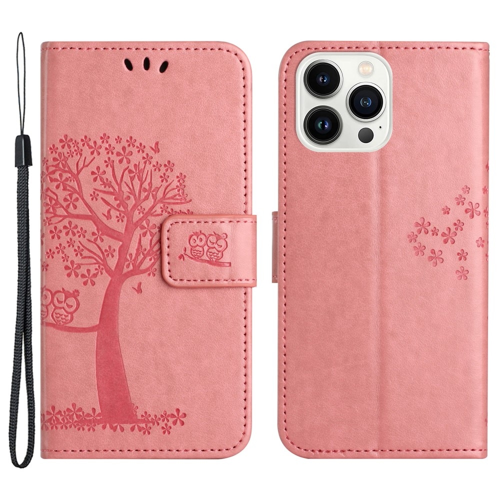 Tree knížkové pouzdro na iPhone 15 Pro Max - růžové