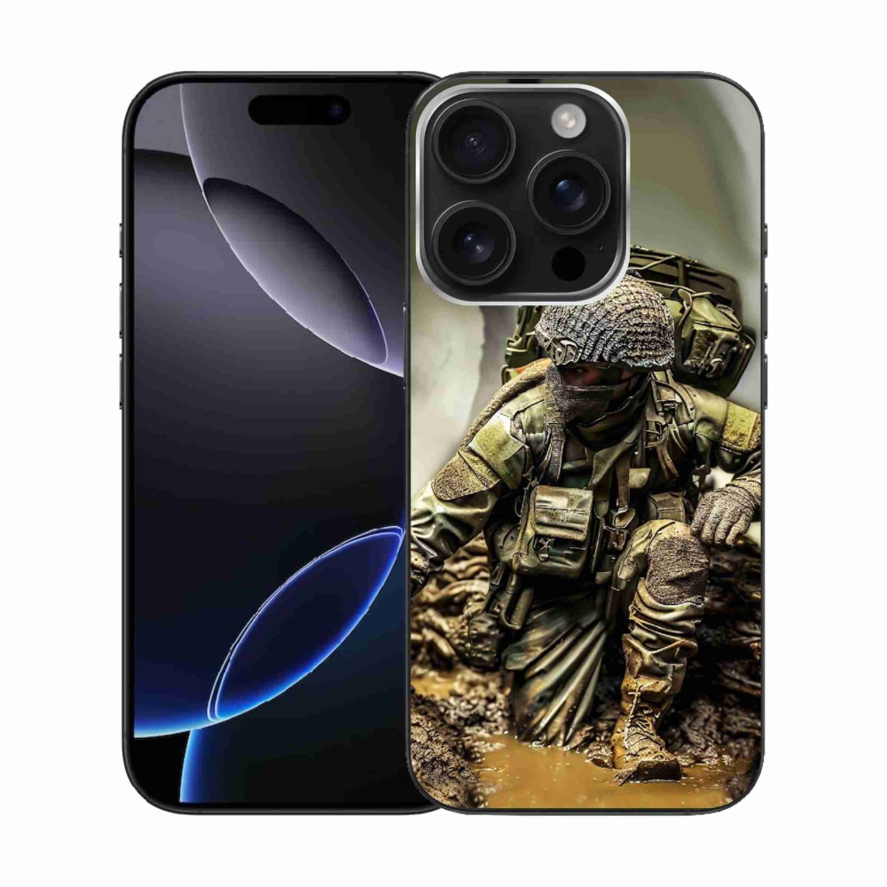 Gelový kryt mmCase na iPhone 16 Pro - voják