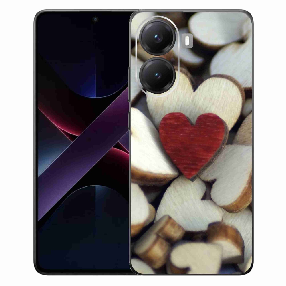 Gelový kryt mmCase na Xiaomi Poco X7 Pro 5G - gravírované červené srdce 