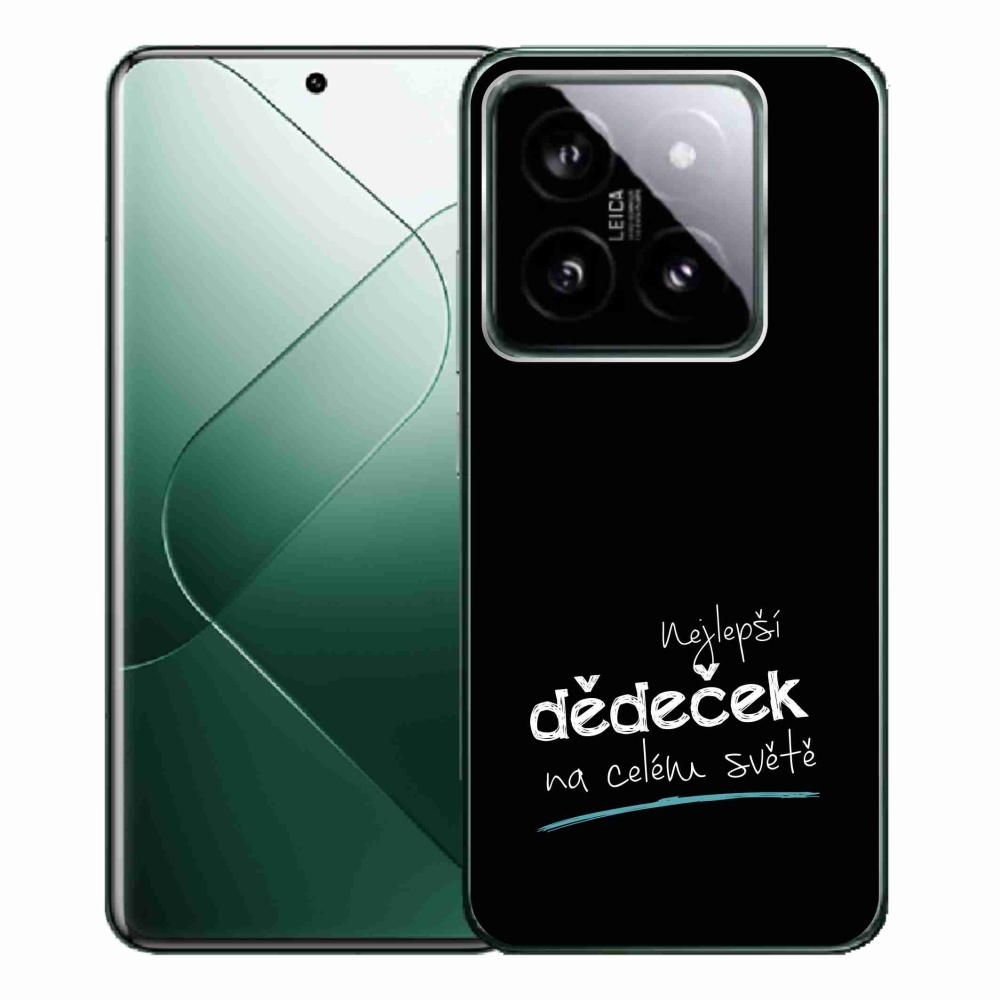 Gelový kryt mmCase na Xiaomi 14 Pro - nejlepší dědeček 3 černé pozadí