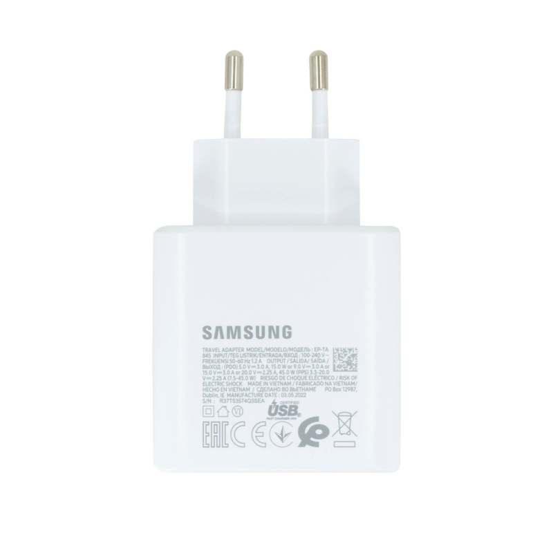 EP-TA845EWE Samsung Quickcharge USB-C 45W Cestovní nabíječka White (OOB Bulk)