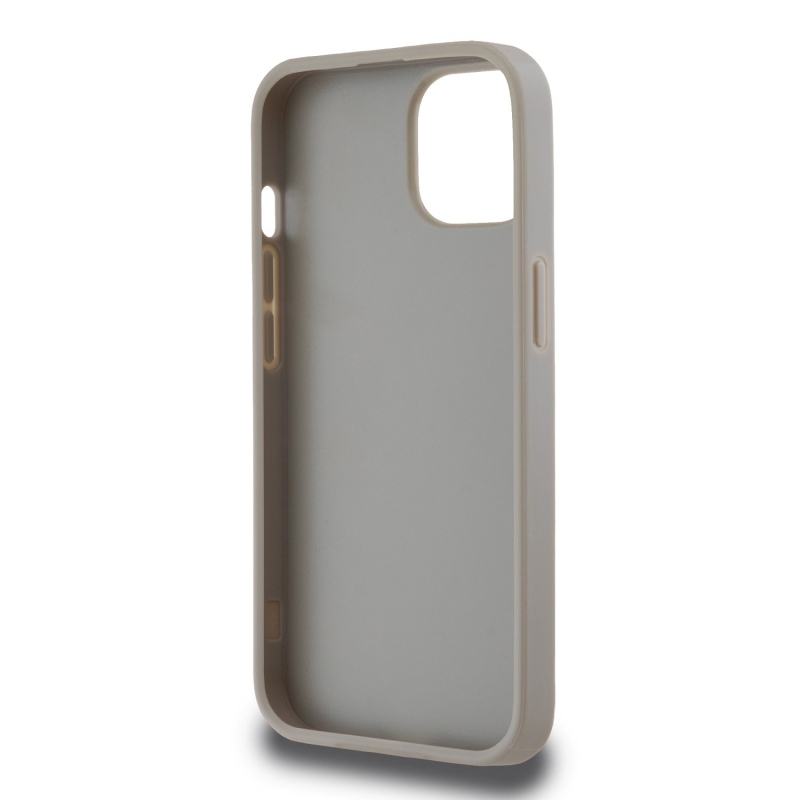 DKNY PU Leather Checkered Pattern and Stripe Zadní Kryt pro iPhone 12/12 Pro Beige