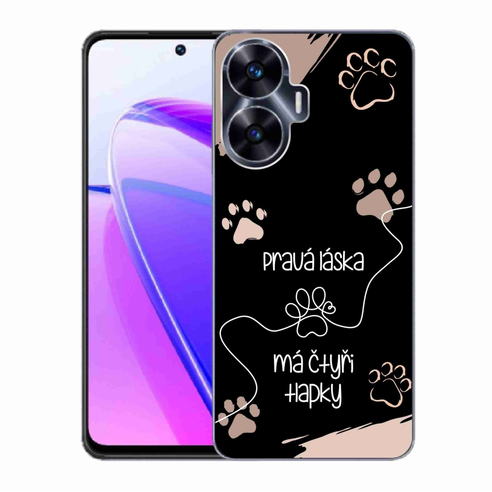 Gelový kryt mmCase na Realme C55 - psí motiv 1 černé pozadí
