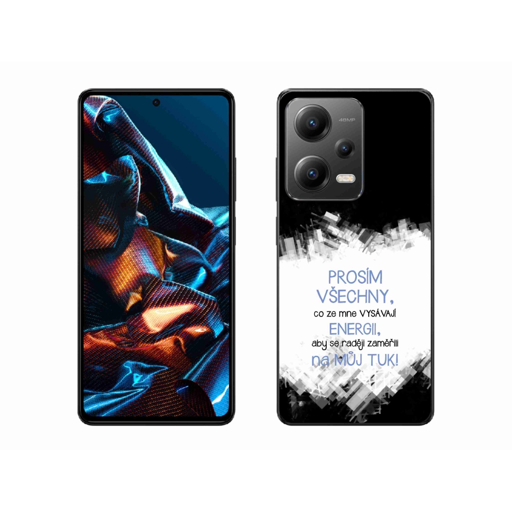 Gelový kryt mmCase na Xiaomi Redmi Note 12 Pro 5G - vtipný text 1 modrý