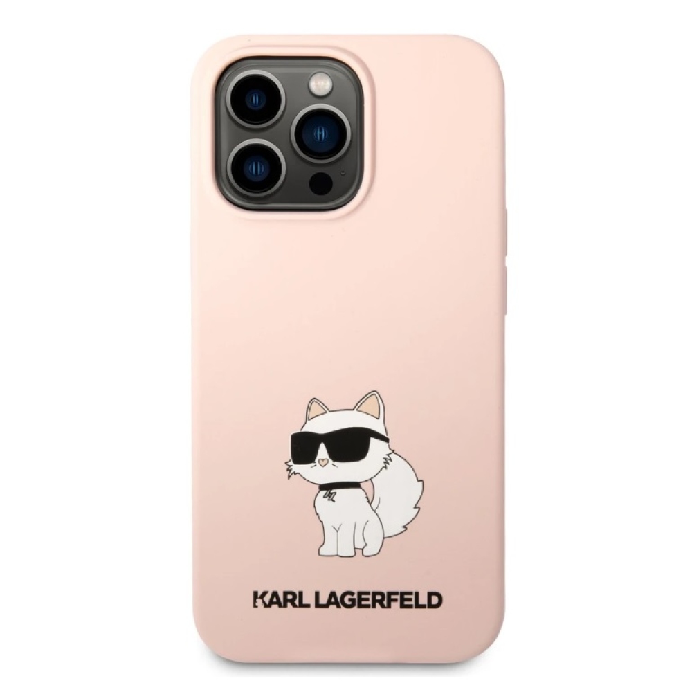 Karl Lagerfeld Liquid Silicone Choupette NFT kryt iPhone 13 Pro Max růžový