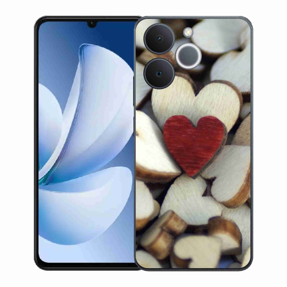 Gelový kryt mmCase na Realme Note 70T - gravírované červené srdce 