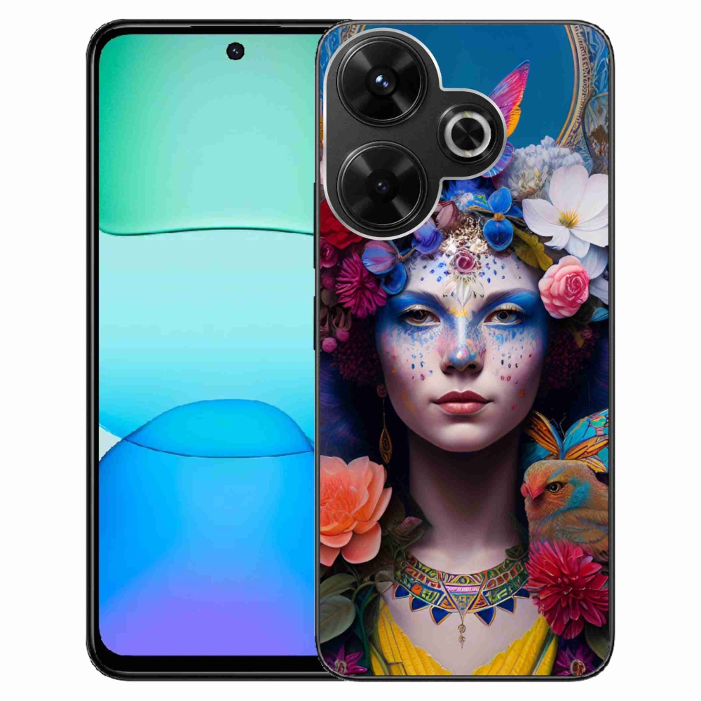 Gelový kryt mmCase na Xiaomi Redmi 13 4G/Poco M6 4G - žena s květinami