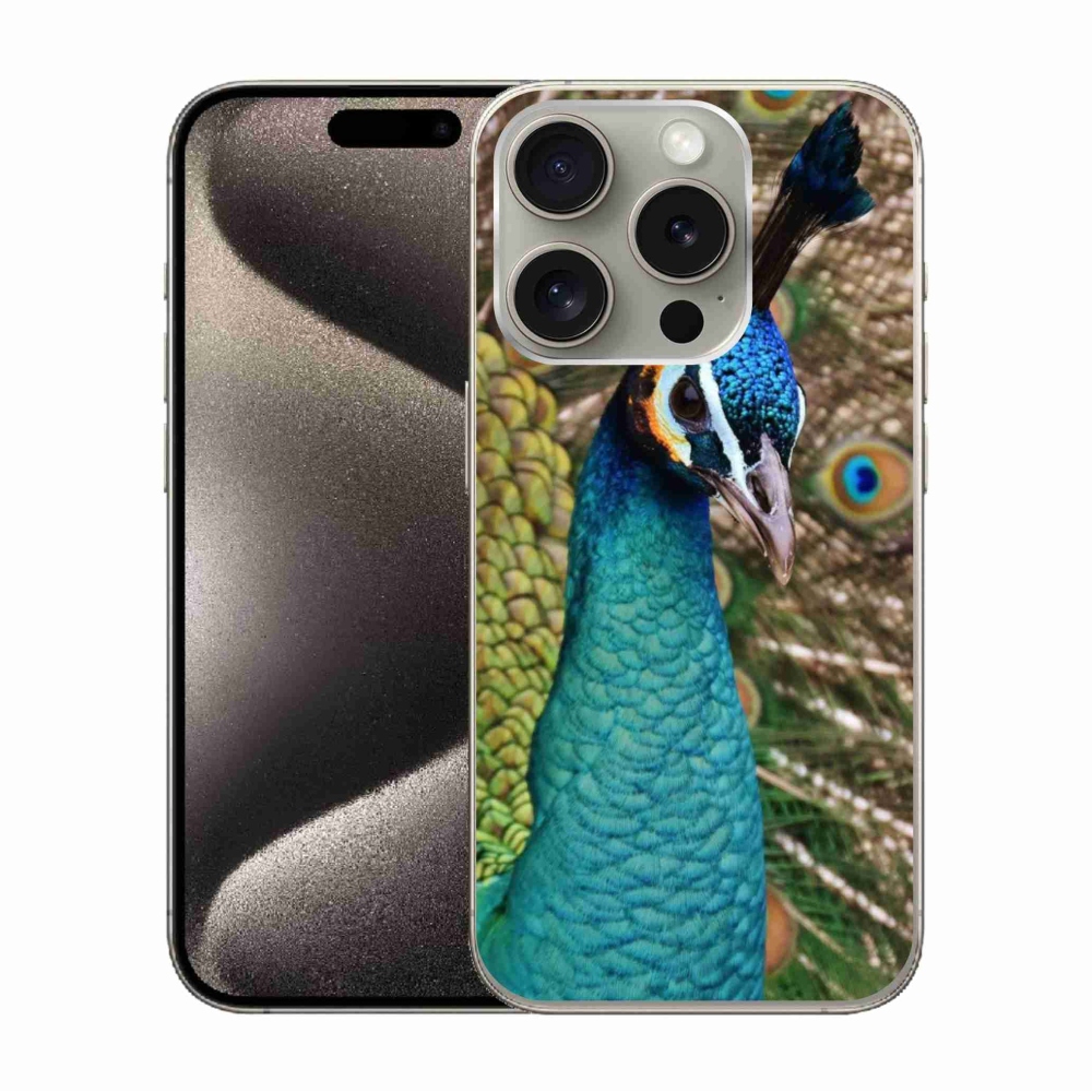 Gelový kryt mmCase na iPhone 15 Pro - páv