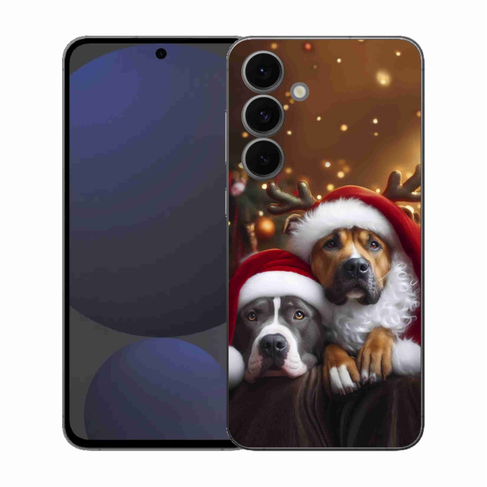 Gelový kryt mmCase na Samsung Galaxy S25 FE - vánoční psi