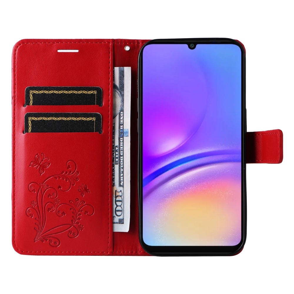 Big Butterfly knížkové pouzdro na Samsung Galaxy A06 4G - červené