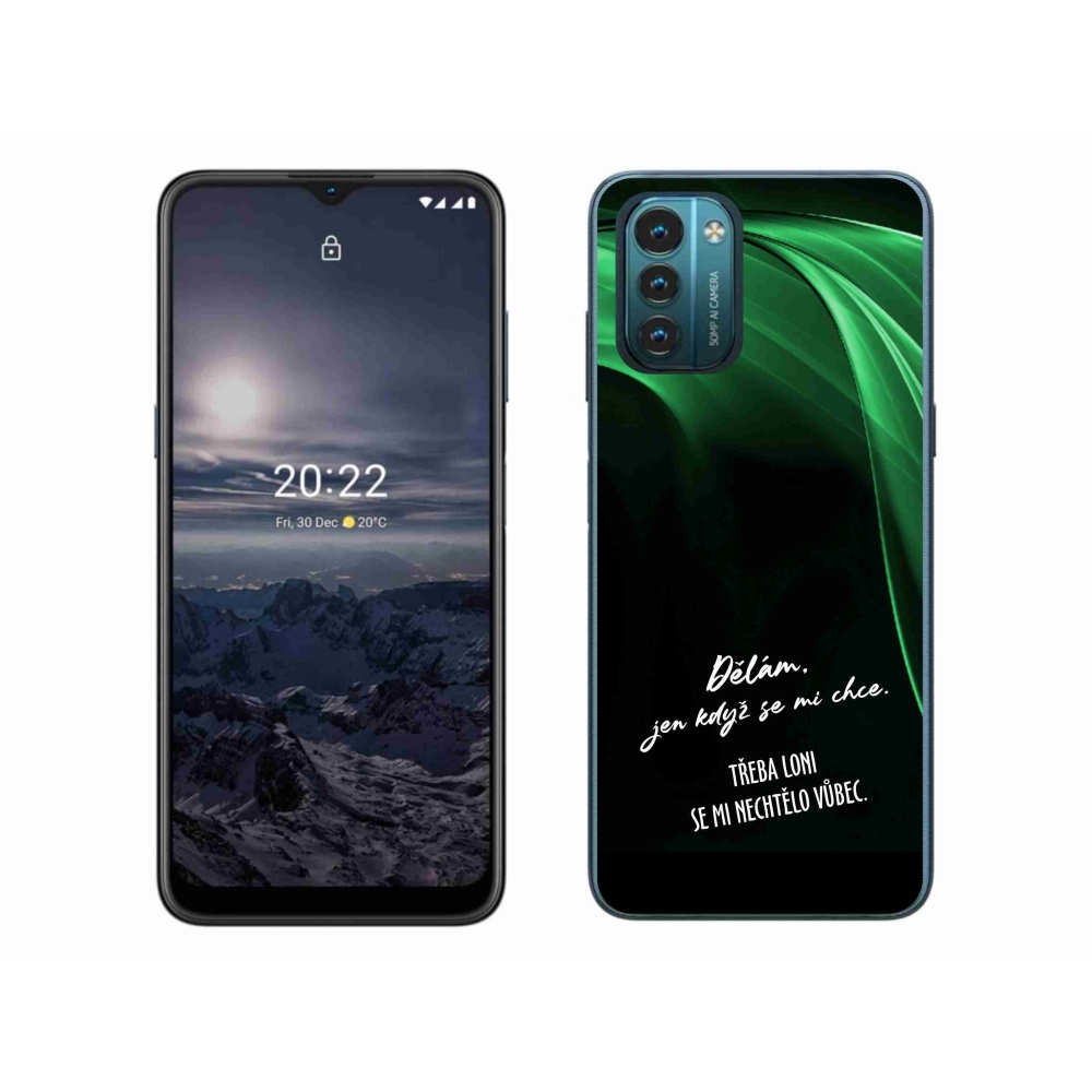 Gelový kryt mmCase na Nokia G11/G21 - vtipný text 12 černé pozadí