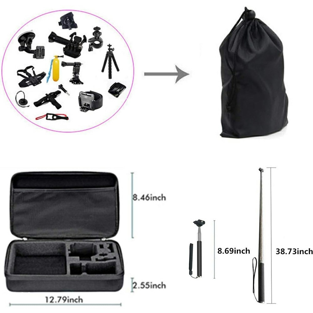 Univerzální 71v1 sada příslušenství pro akční kamery GoPro, DJI, Insta360