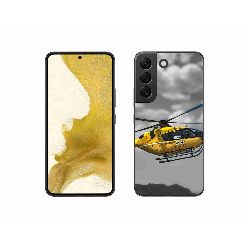 Gelový kryt mmCase na Samsung Galaxy S22 5G - žlutá helikoptéra