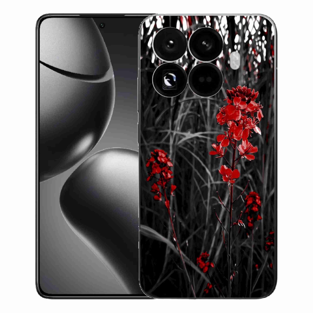 Gelový kryt mmCase na Xiaomi 15T Pro - červená rostlina