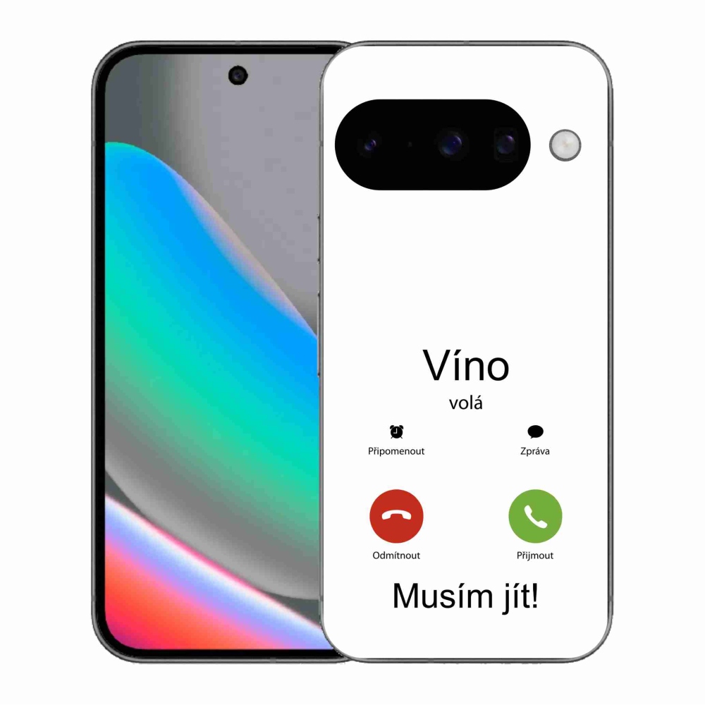 Gelový kryt mmCase na Google Pixel 10 - víno volá bílé pozadí