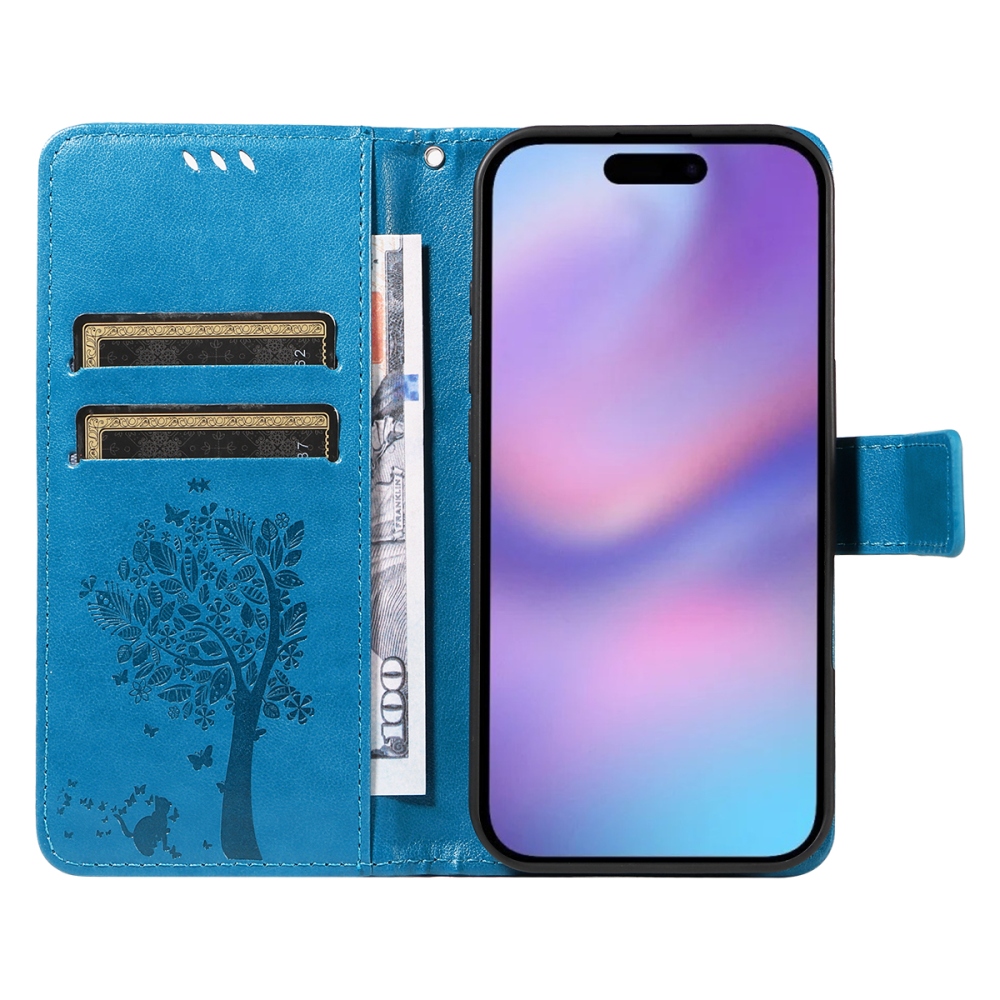 Trees knížkové pouzdro na iPhone 17 - modré
