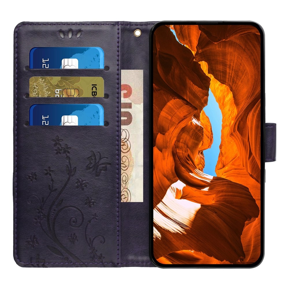 Flowers knížkové pouzdro na iPhone 17 - tmavěfialové