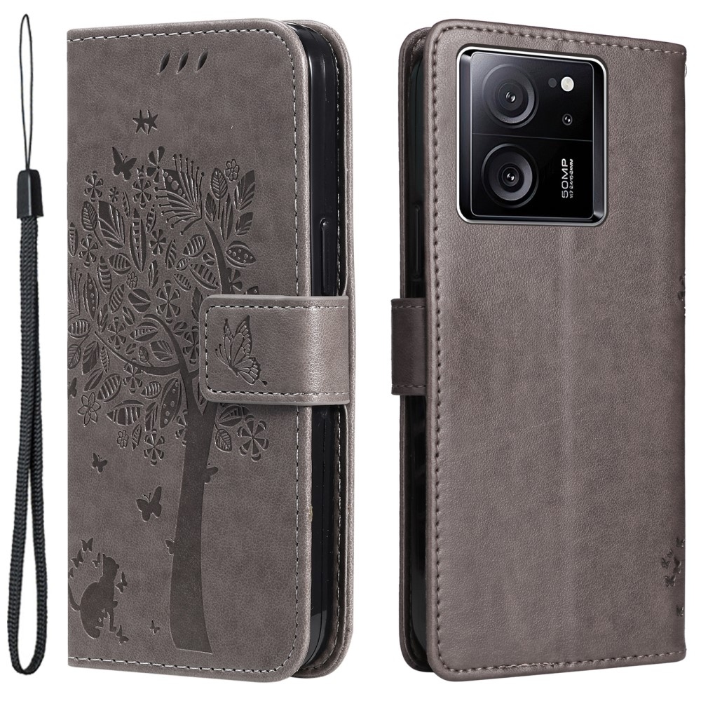 Tree knížkové pouzdro na Xiaomi 13T/13T Pro - šedé