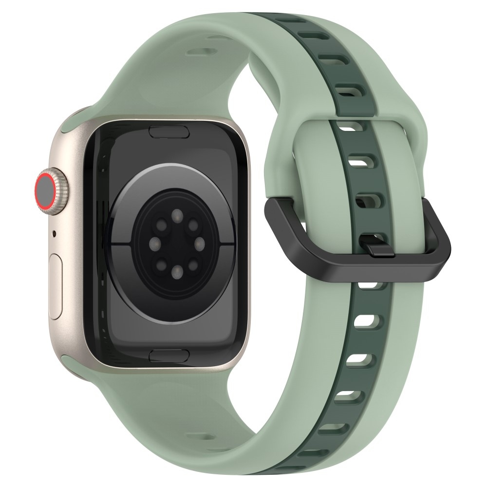 Strap silikonový řemínek na Apple Watch Ultra/Ultra 2 49mm/SE/SE 2022/2023 44mm/9/8/7 45mm/6/5/4 44mm/3/2/1 42 mm - zelený/tmavězelený