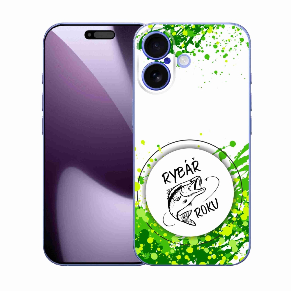 Gelový kryt mmCase na iPhone 17 - rybář roku bílé pozadí