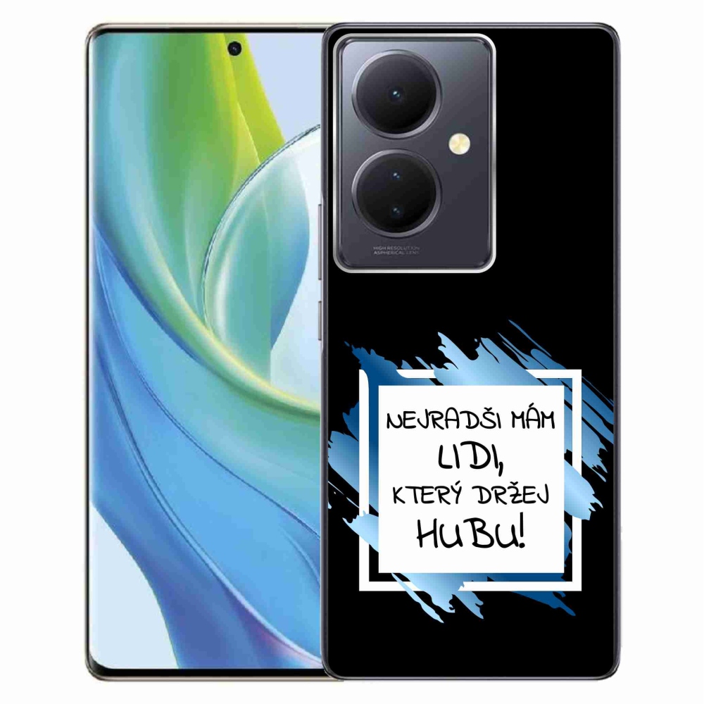 Gelový kryt mmCase na Vivo V29 Lite 5G - vtipný text 7 bíločerné pozadí