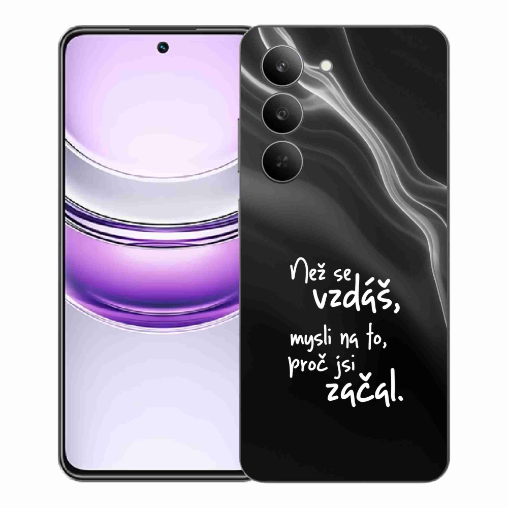 Gelový kryt mmCase na Realme 14x 5G - citát 2 černé pozadí