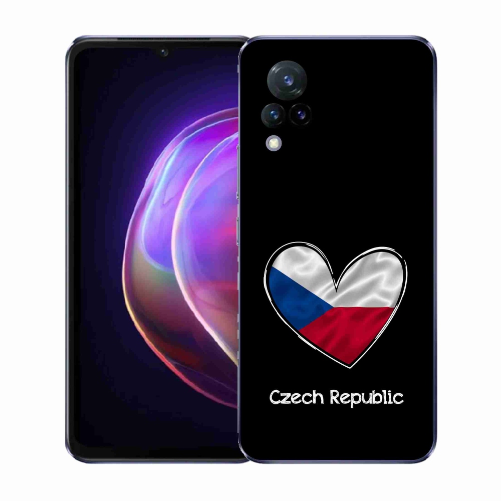 Gelový kryt mmCase na Vivo V21 4G/5G - vlajka srdce černé pozadí