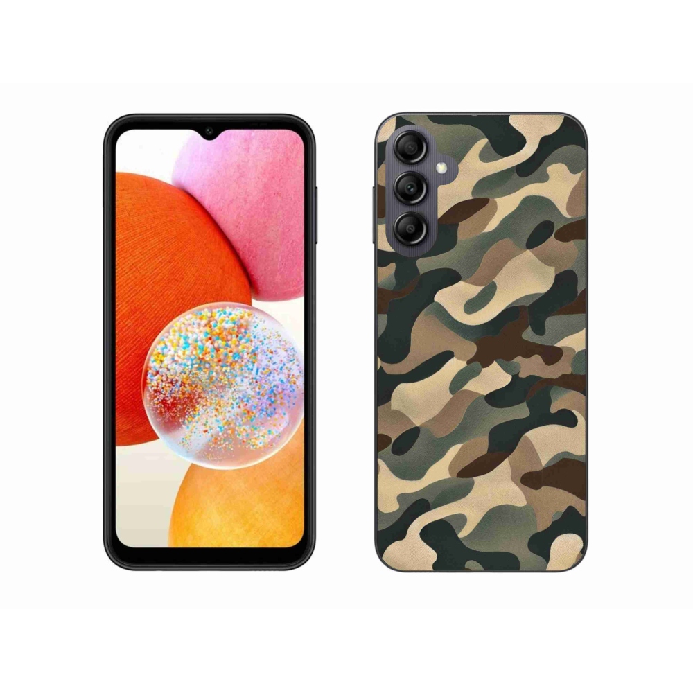 Gelový kryt mmCase na Samsung Galaxy A14 4G/5G - maskáčový vzor 11