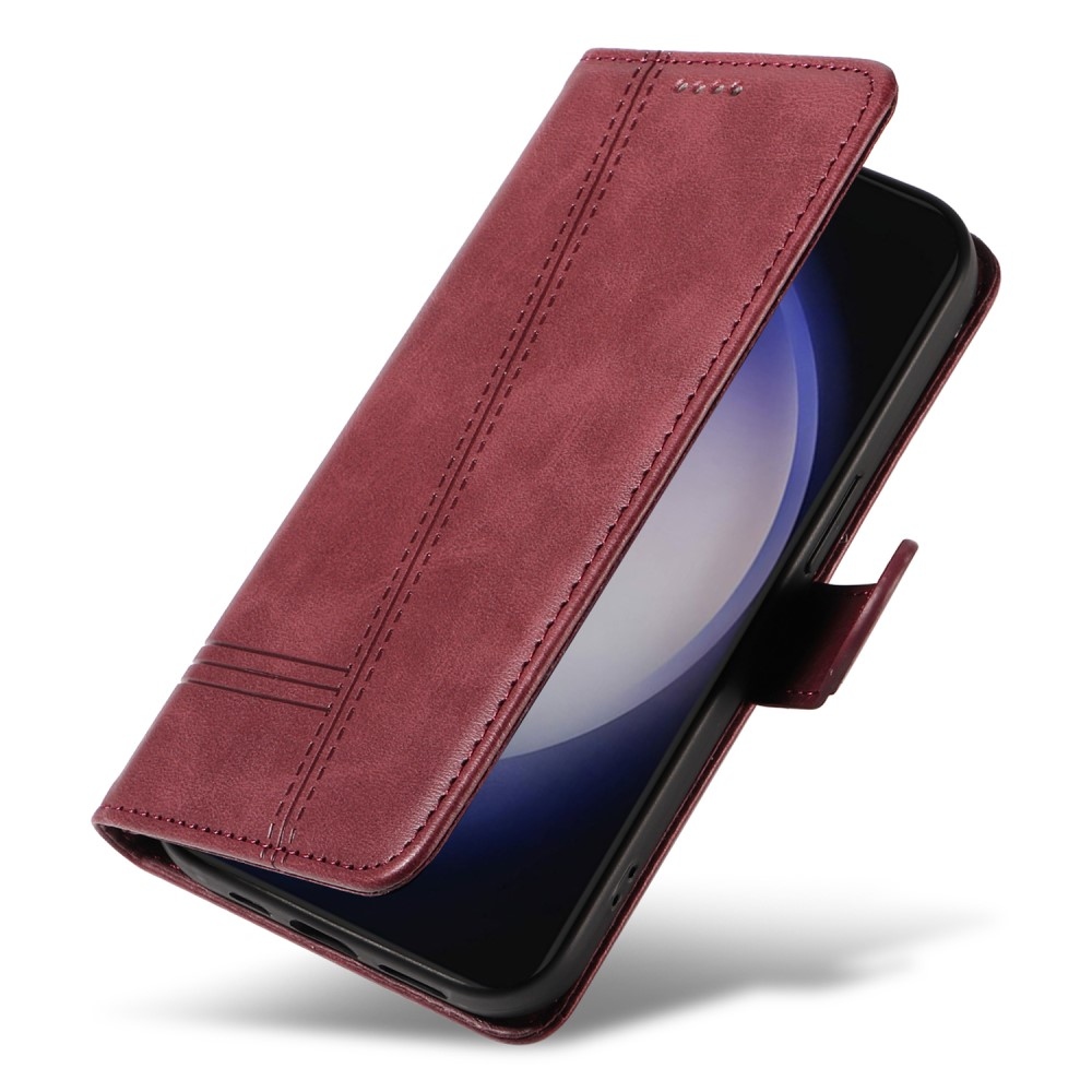 T-Shape knížkové pouzdro na Samsung Galaxy S24+/S25+ - vínové