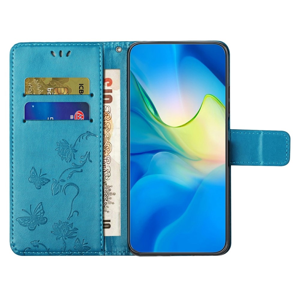 Flower knížkové pouzdro na Samsung Galaxy A26 5G - modré